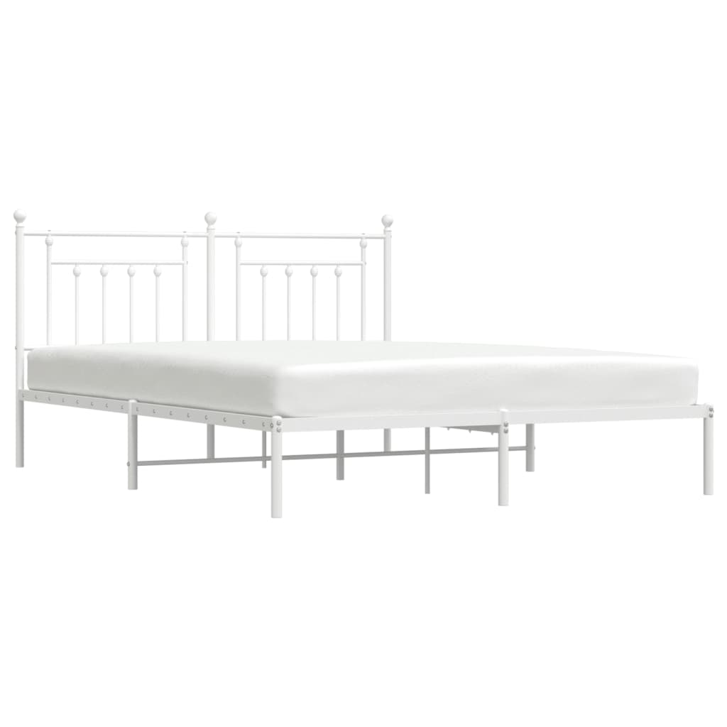 Estrutura de cama com cabeceira 183x213 cm metal branco