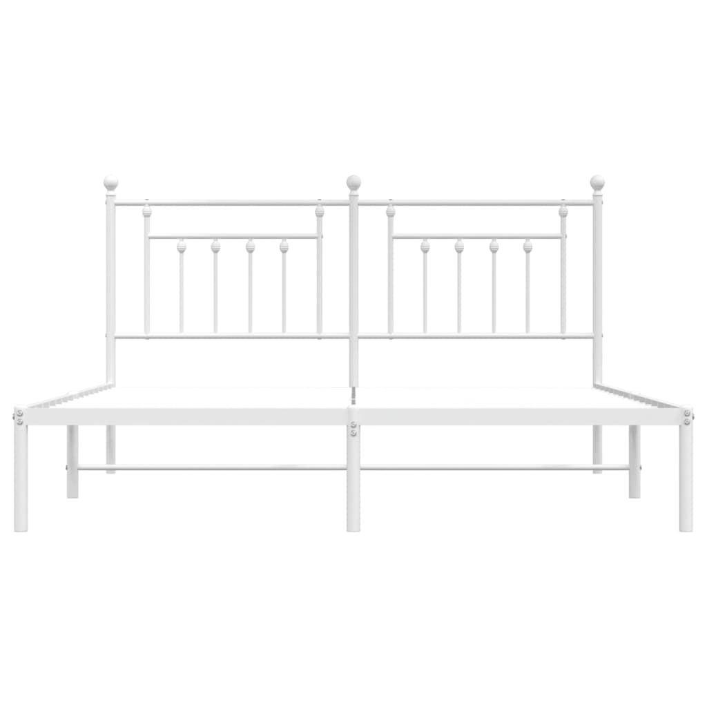 Estrutura de cama com cabeceira 183x213 cm metal branco