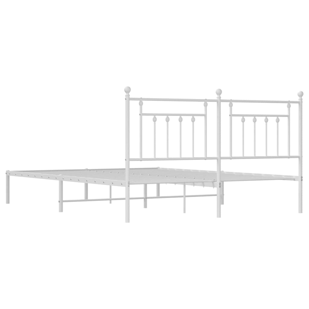 Estrutura de cama com cabeceira 183x213 cm metal branco