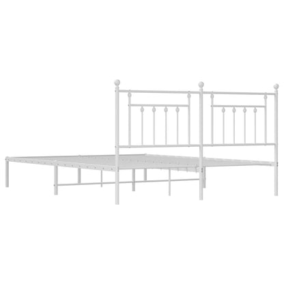 Estrutura de cama com cabeceira 183x213 cm metal branco