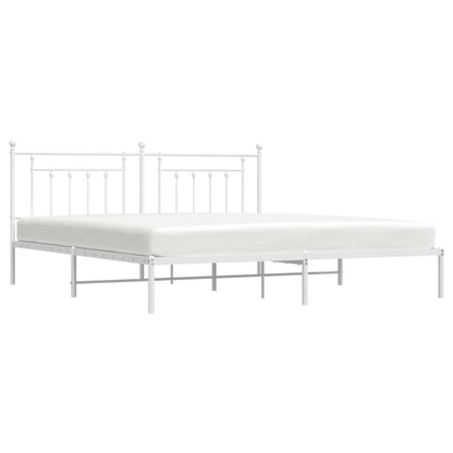 Estrutura de cama com cabeceira 193x203 cm metal branco