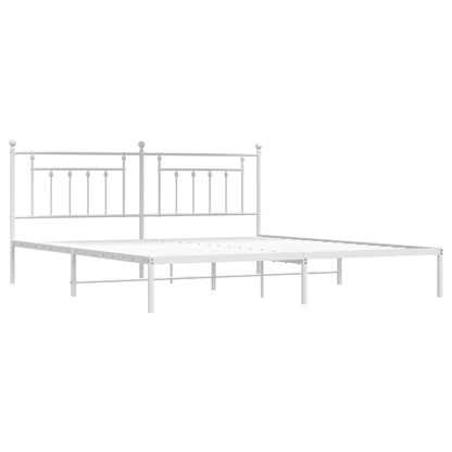 Estrutura de cama com cabeceira 193x203 cm metal branco