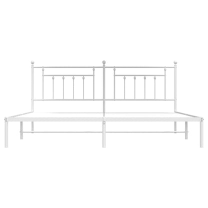 Estrutura de cama com cabeceira 193x203 cm metal branco