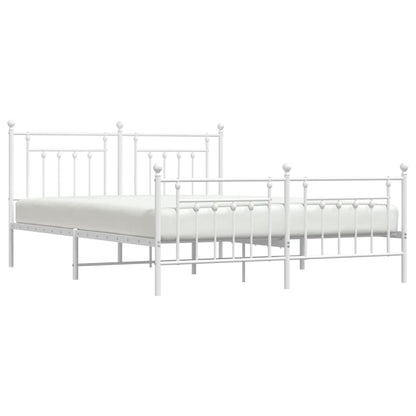 Estrutura de cama com cabeceira e pés 160x200 cm metal branco