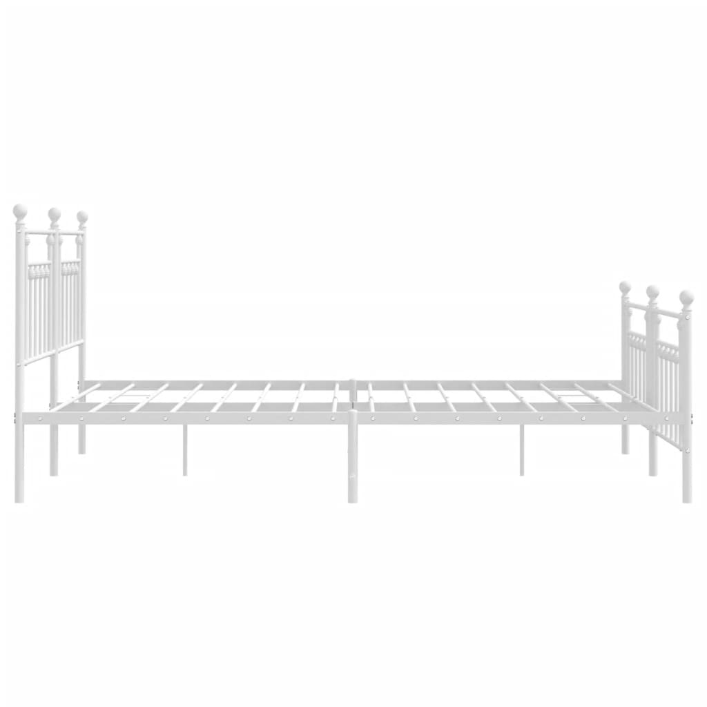 Estrutura de cama com cabeceira e pés 180x200 cm metal branco