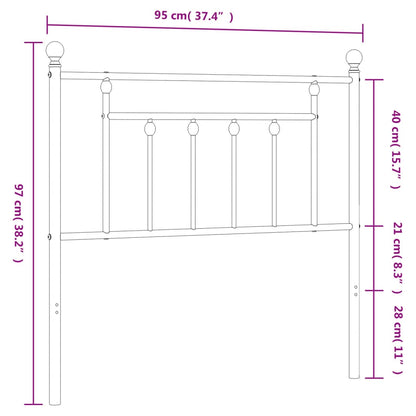 Cabeceira de cama 90 cm metal branco