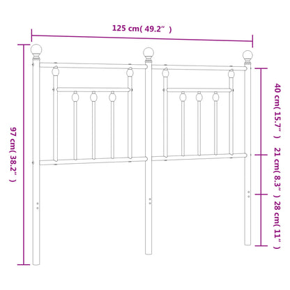 Cabeceira de cama 120 cm metal branco