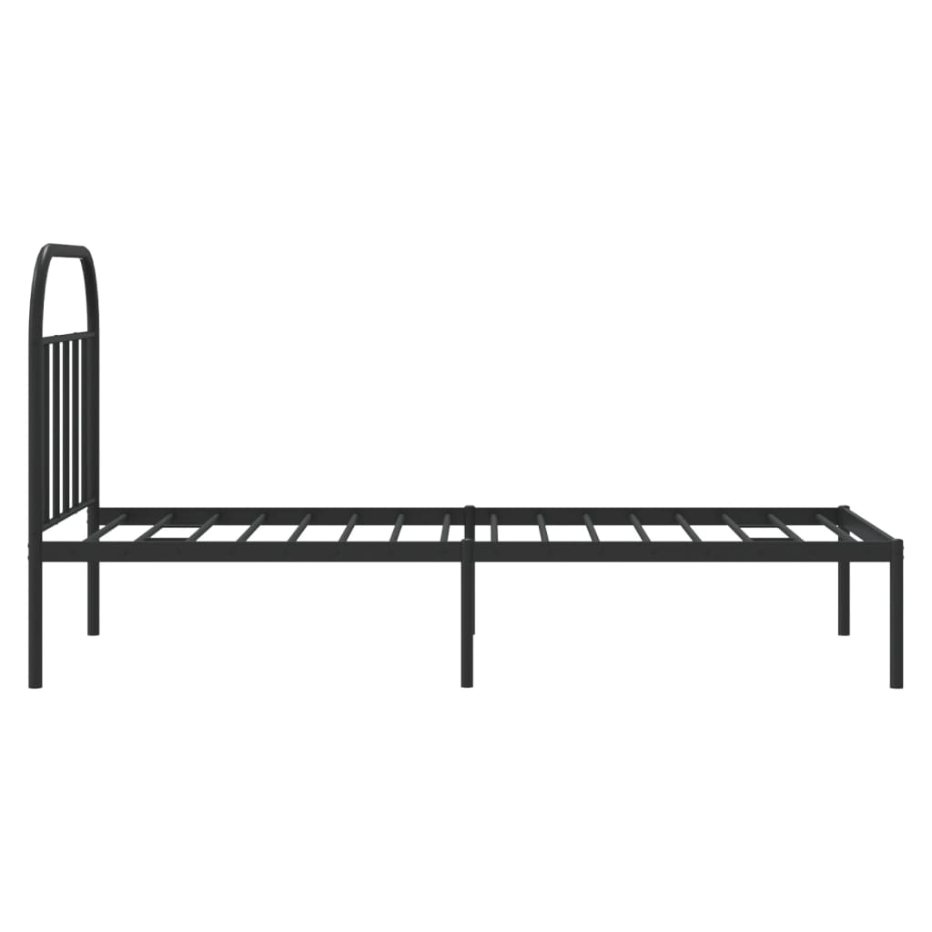 Estrutura de cama com cabeceira 80x200 cm metal preto