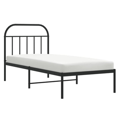 Estrutura de cama com cabeceira 90x190 cm metal preto