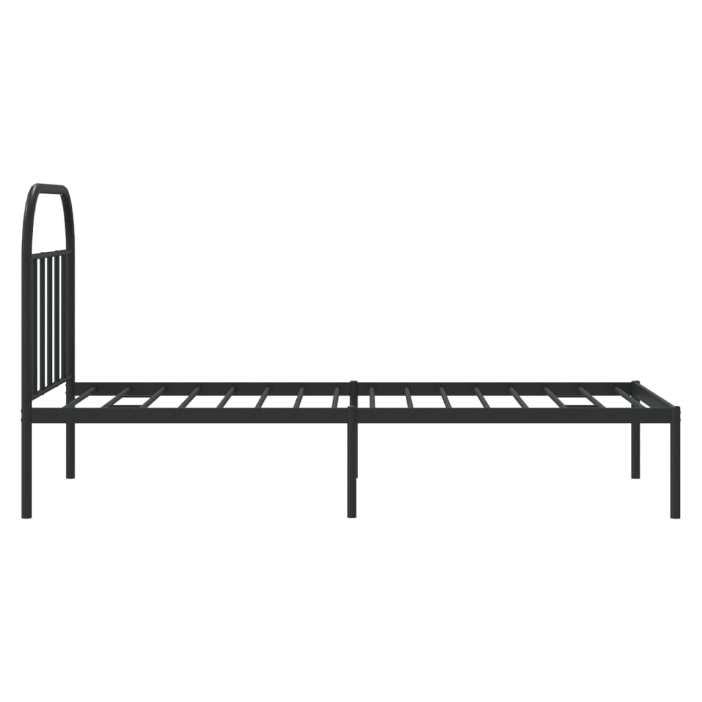 Estrutura de cama com cabeceira 90x200 cm metal preto