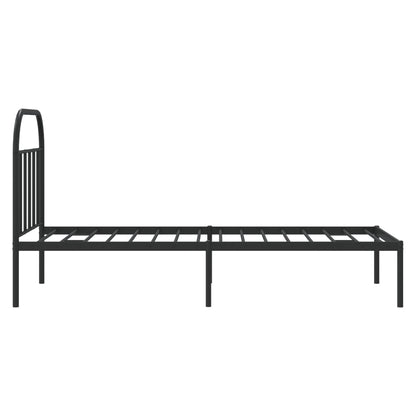 Estrutura de cama com cabeceira 90x200 cm metal preto