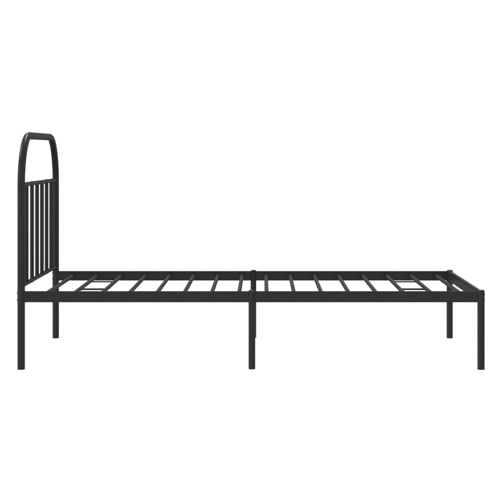 Estrutura de cama com cabeceira 100x190 cm metal preto