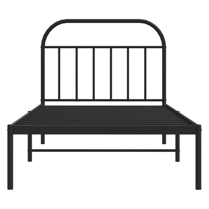 Estrutura de cama com cabeceira 107x203 cm metal preto