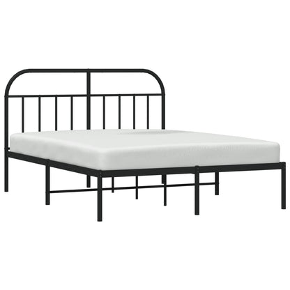 Estrutura de cama com cabeceira 140x190 cm metal preto