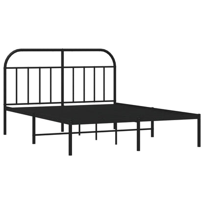 Estrutura de cama com cabeceira 140x190 cm metal preto