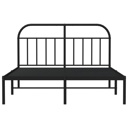 Estrutura de cama com cabeceira 140x190 cm metal preto