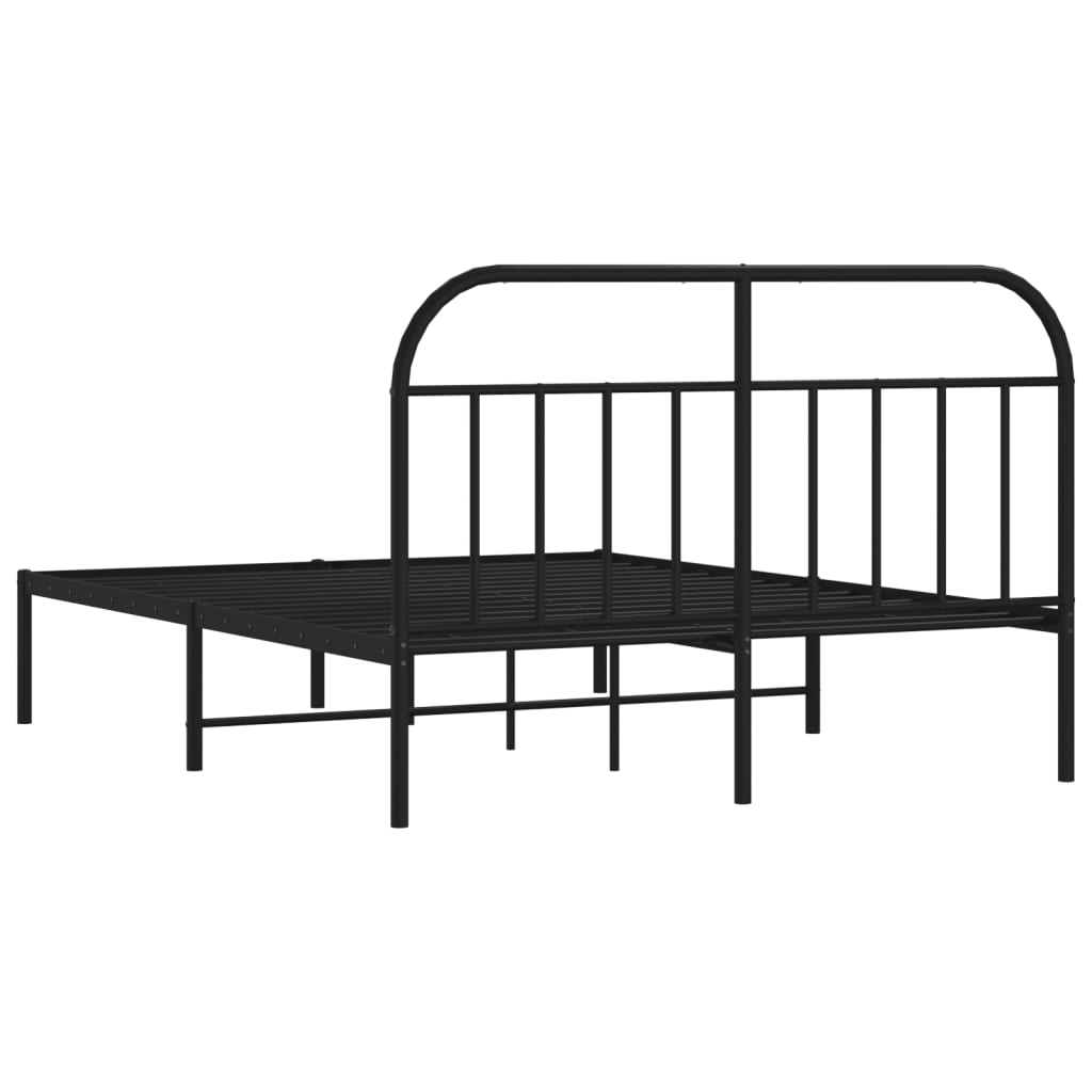 Estrutura de cama com cabeceira 140x190 cm metal preto