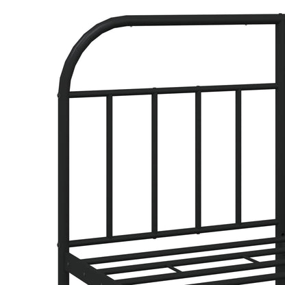 Estrutura de cama com cabeceira 140x190 cm metal preto