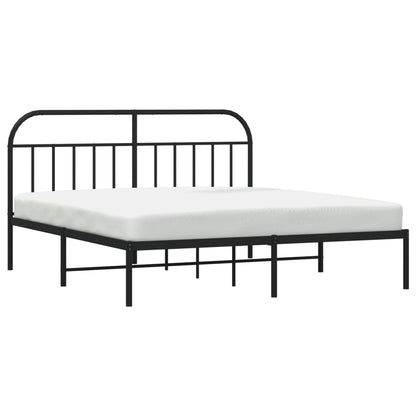 Estrutura de cama em metal com cabeceira 180x200 cm preto