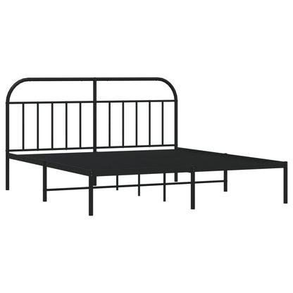 Estrutura de cama em metal com cabeceira 180x200 cm preto