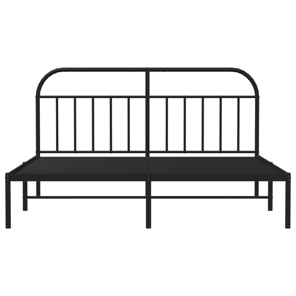 Estrutura de cama em metal com cabeceira 180x200 cm preto