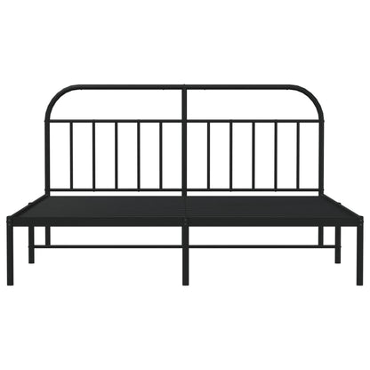 Estrutura de cama em metal com cabeceira 180x200 cm preto