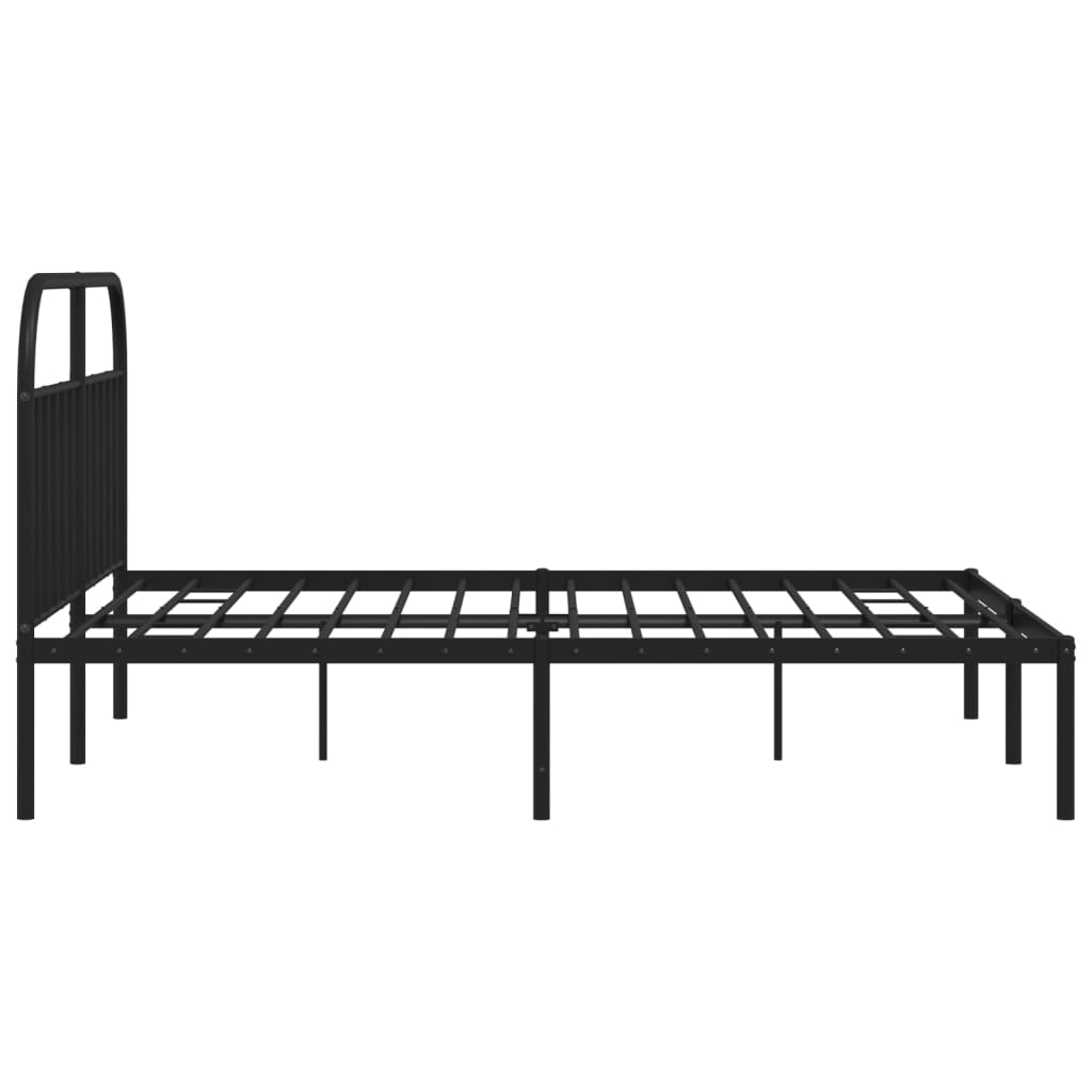 Estrutura de cama em metal com cabeceira 180x200 cm preto