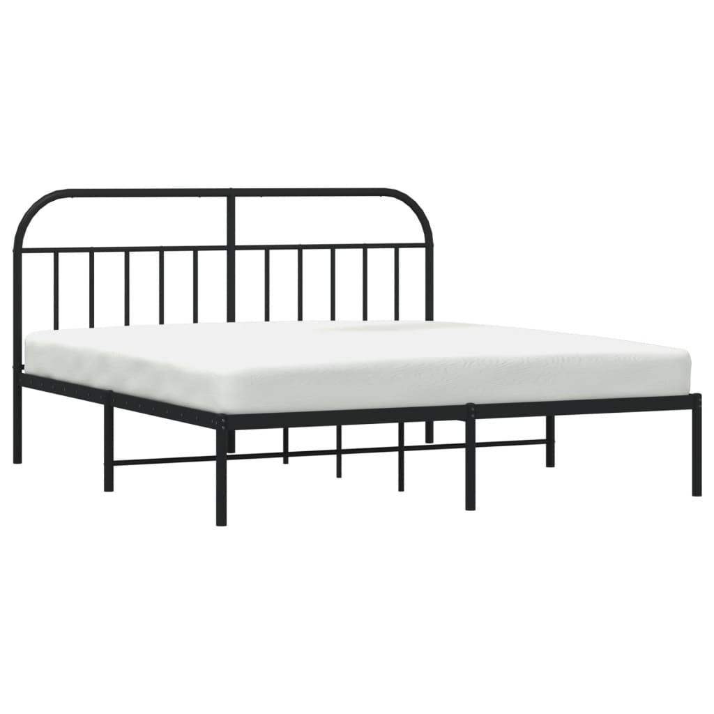 Estrutura de cama com cabeceira 183x213 cm metal preto