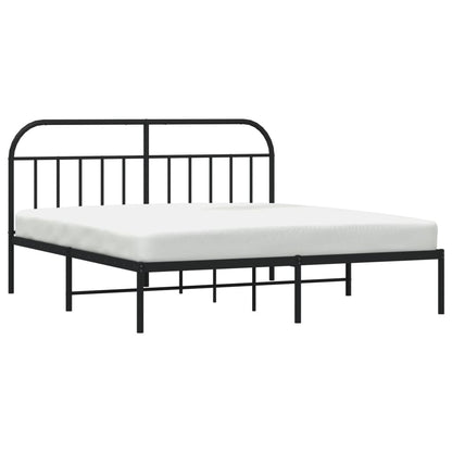 Estrutura de cama com cabeceira 183x213 cm metal preto