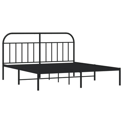 Estrutura de cama com cabeceira 183x213 cm metal preto