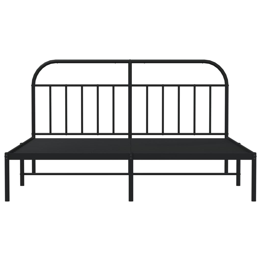 Estrutura de cama com cabeceira 183x213 cm metal preto