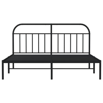 Estrutura de cama com cabeceira 183x213 cm metal preto