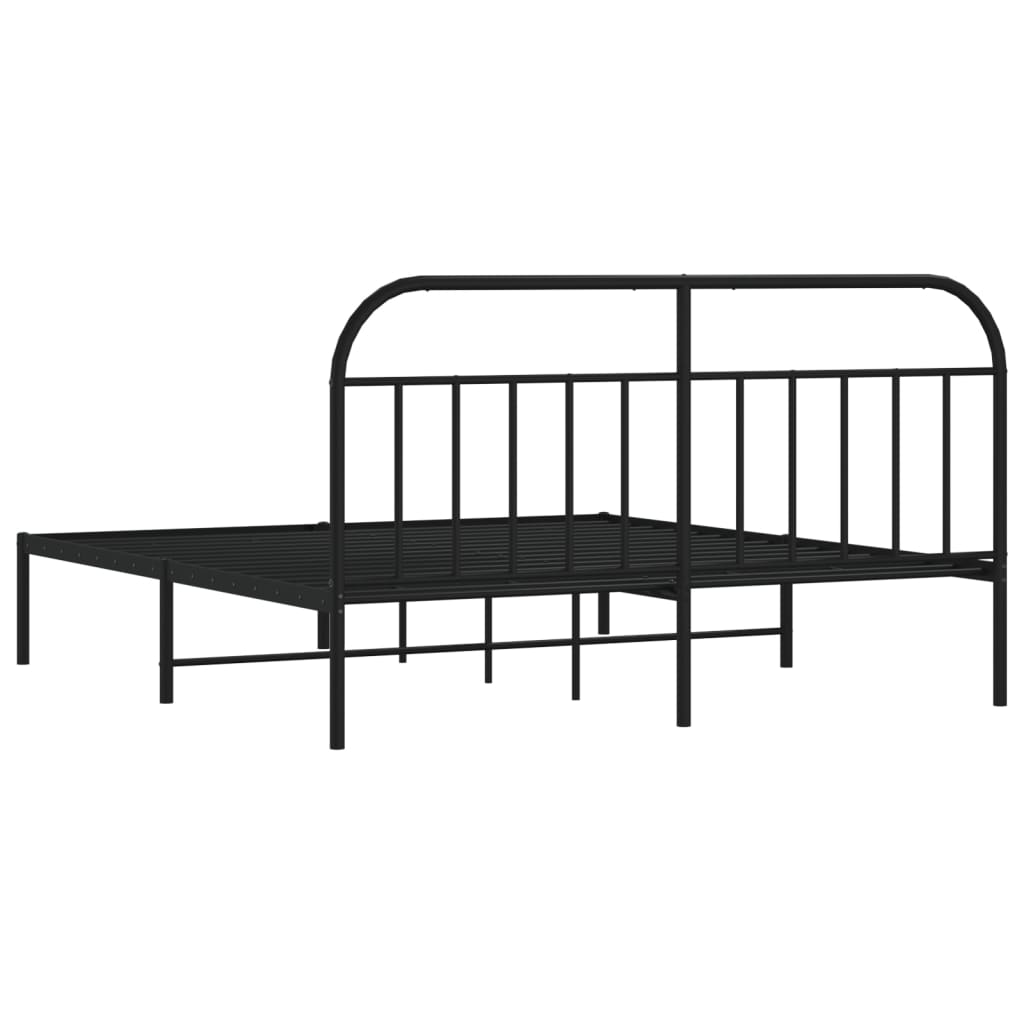 Estrutura de cama com cabeceira 183x213 cm metal preto