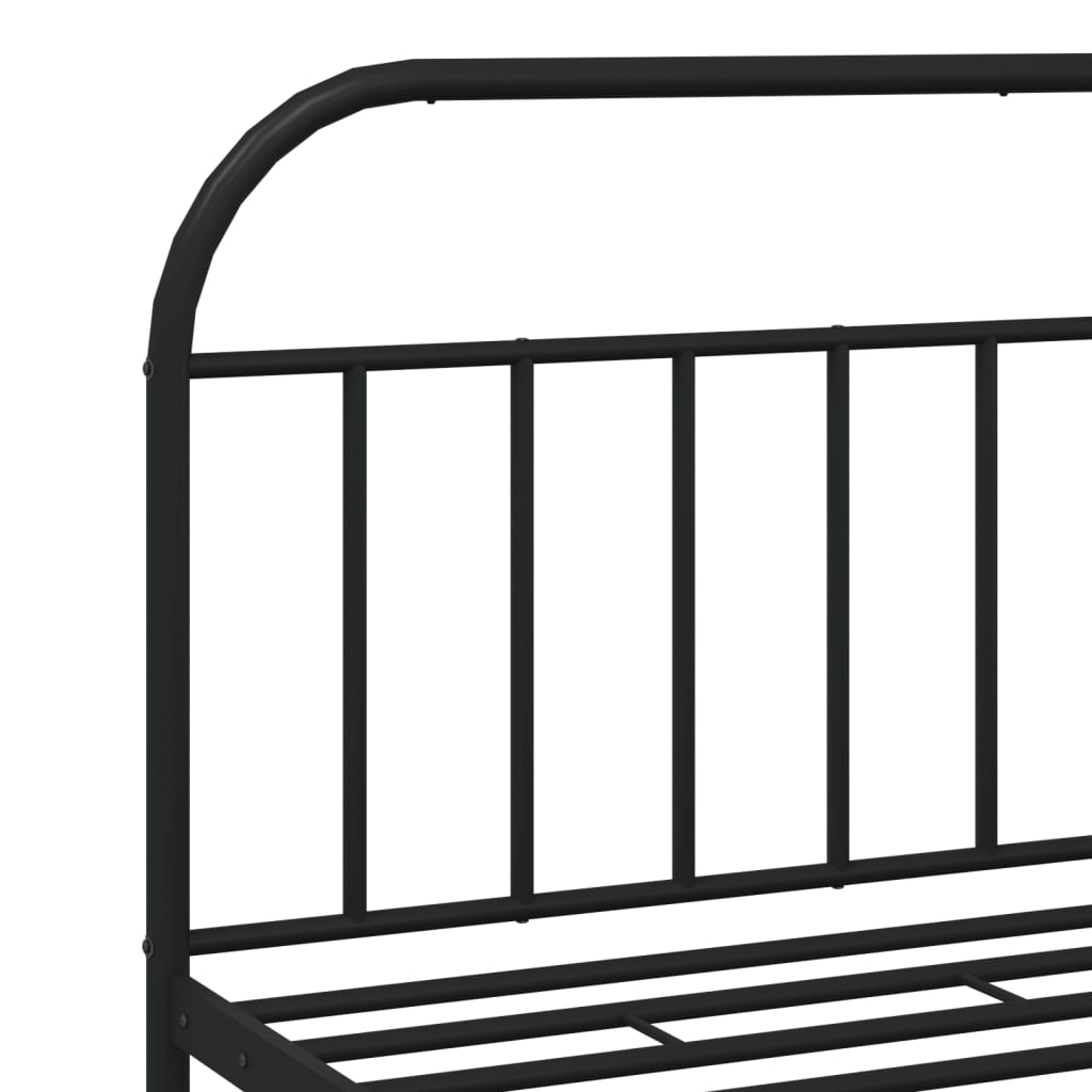 Estrutura de cama com cabeceira 183x213 cm metal preto