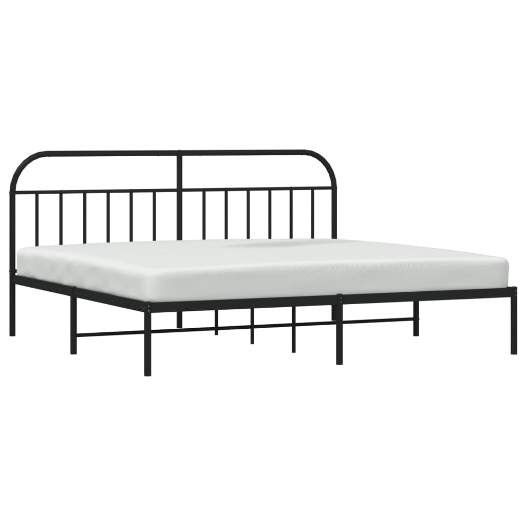 Estrutura de cama com cabeceira 193x203 cm metal preto