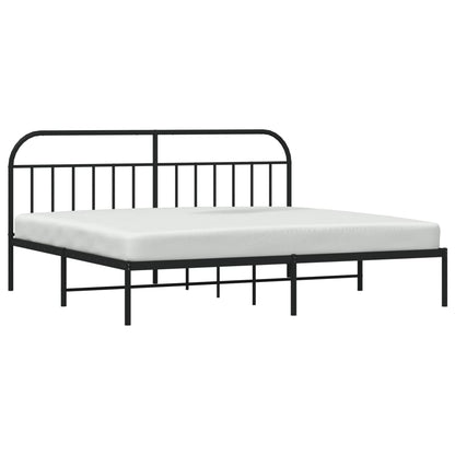 Estrutura de cama com cabeceira 193x203 cm metal preto