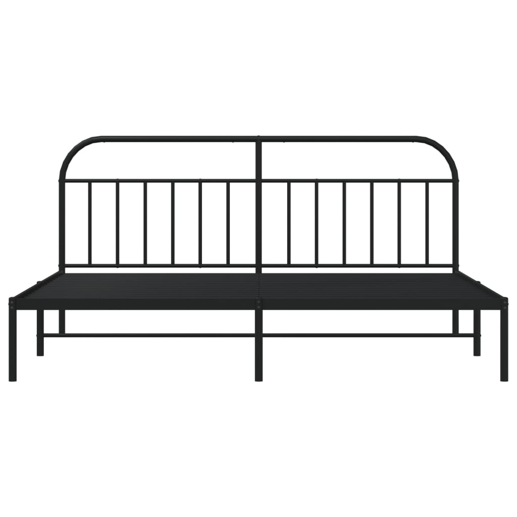 Estrutura de cama com cabeceira 193x203 cm metal preto