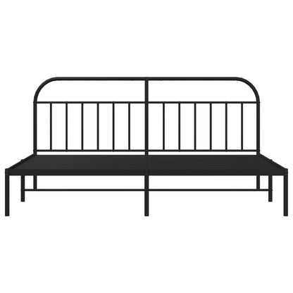 Estrutura de cama com cabeceira 193x203 cm metal preto