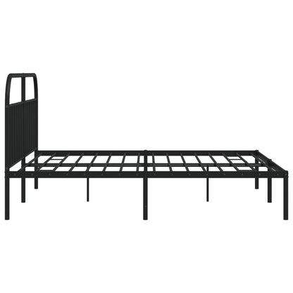 Estrutura de cama com cabeceira 193x203 cm metal preto