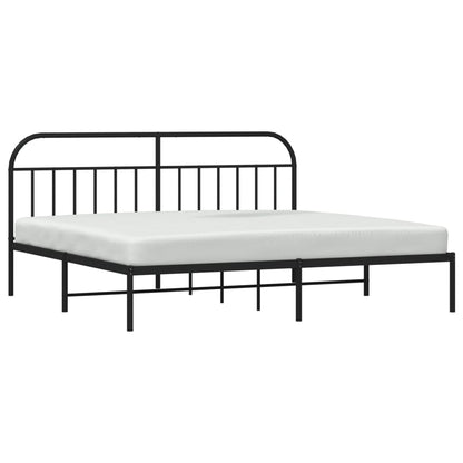 Estrutura de cama com cabeceira 200x200 cm metal preto