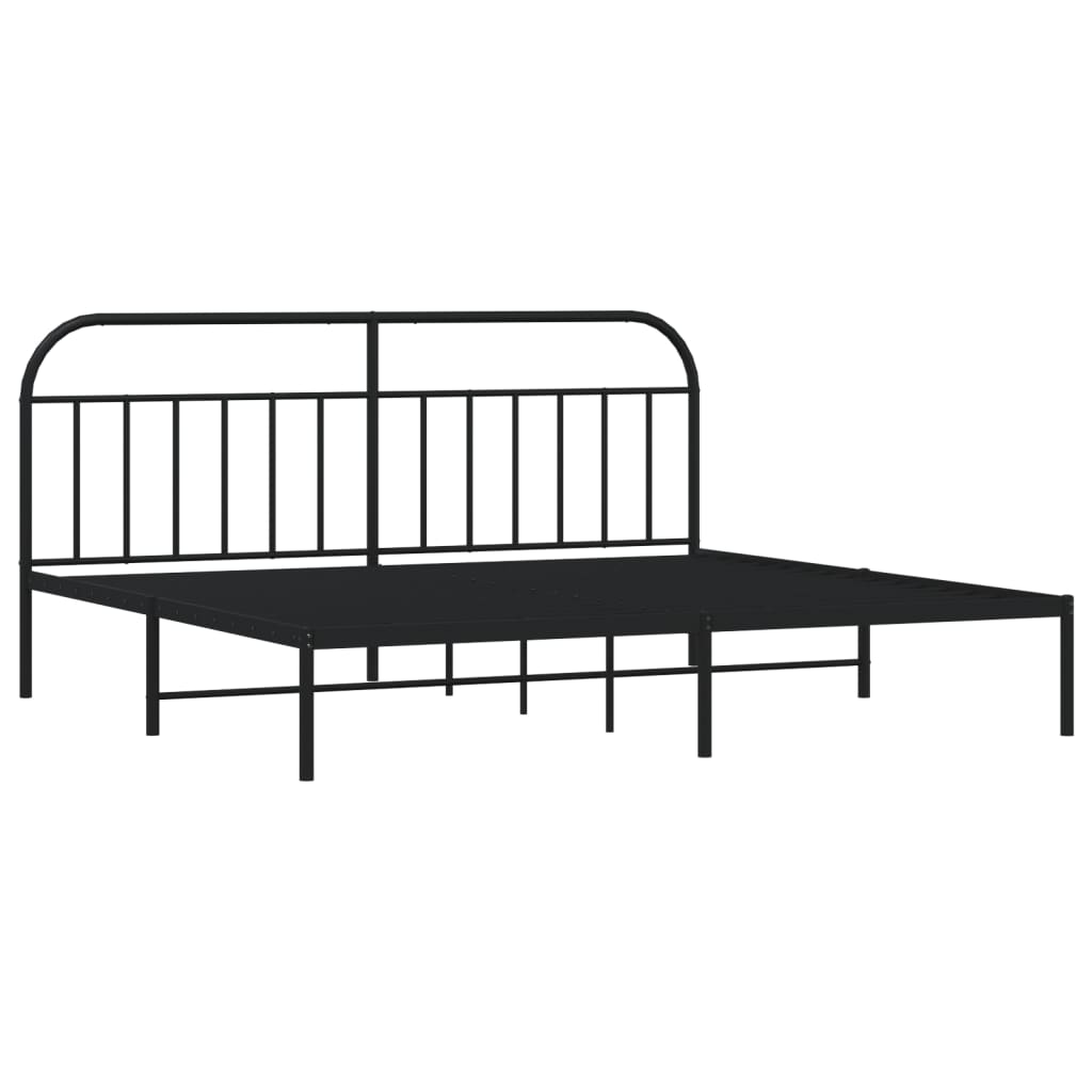 Estrutura de cama com cabeceira 200x200 cm metal preto