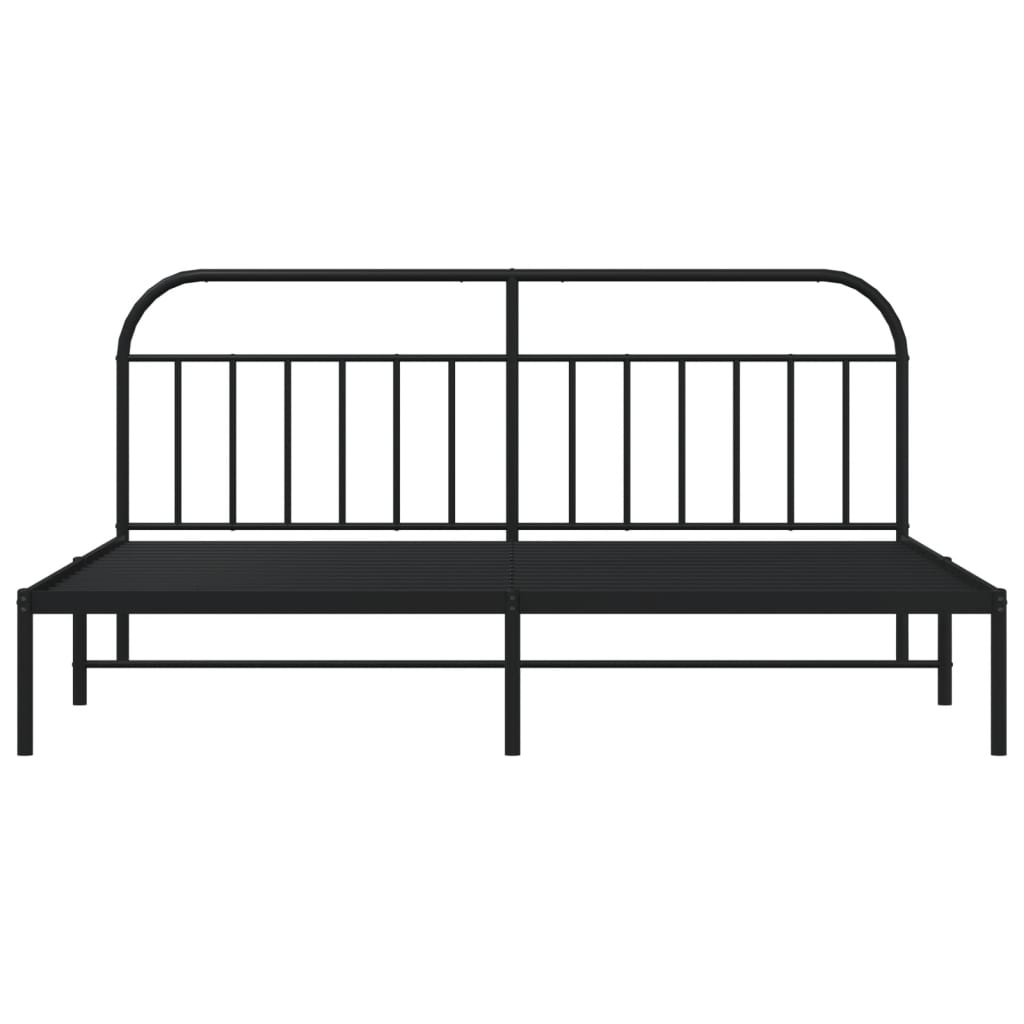 Estrutura de cama com cabeceira 200x200 cm metal preto