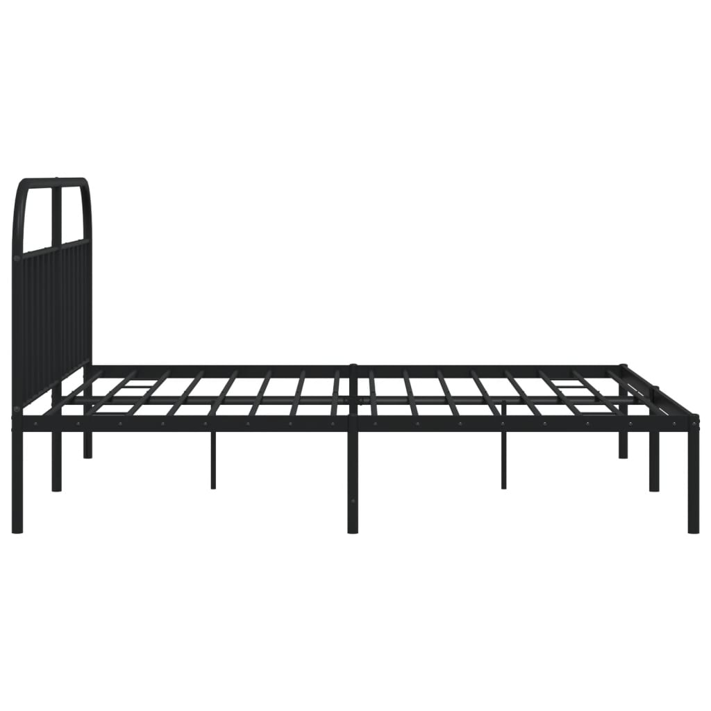 Estrutura de cama com cabeceira 200x200 cm metal preto