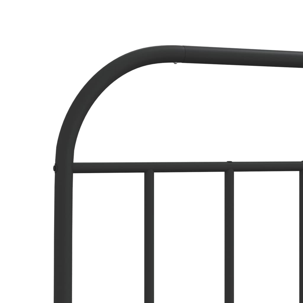 Estrutura de cama com cabeceira e pés 75x190 cm metal preto