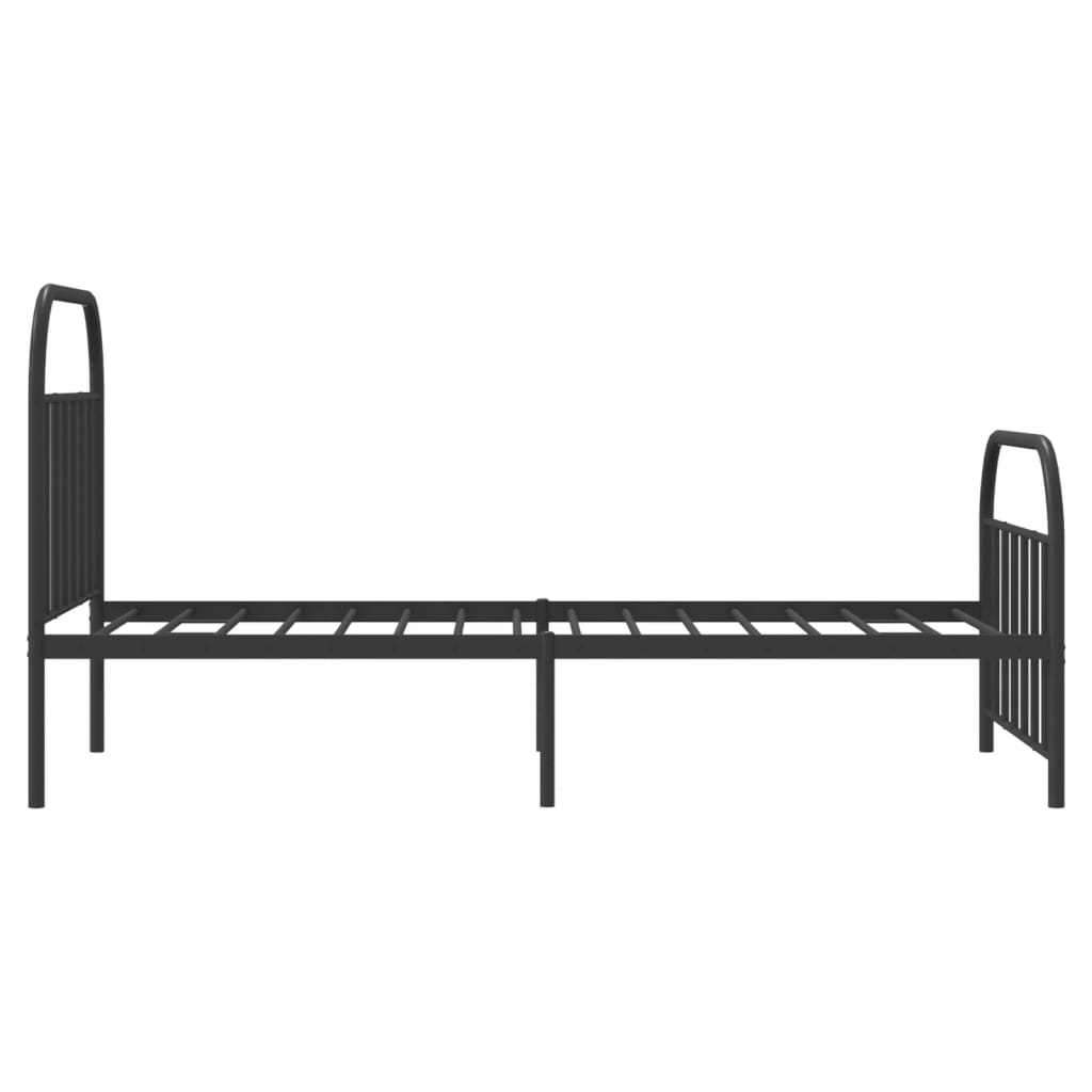 Estrutura de cama com cabeceira e pés 100x190 cm metal preto