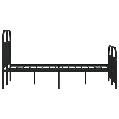 Estrutura de cama com cabeceira e pés 120x190 cm metal preto