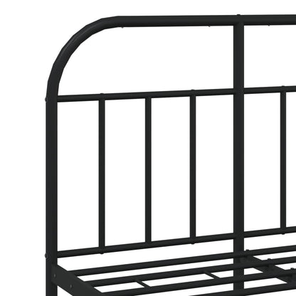 Estrutura de cama com cabeceira e pés 120x190 cm metal preto