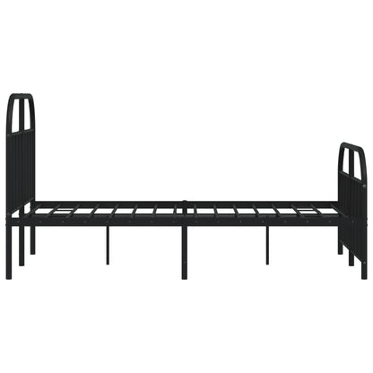 Estrutura de cama com cabeceira e pés 120x200 cm metal preto