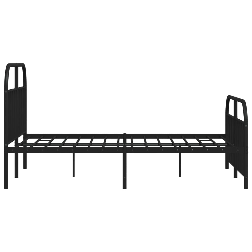 Estrutura de cama com cabeceira e pés 135x190 cm metal preto