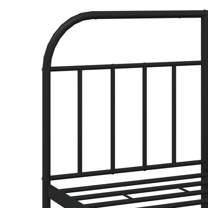 Estrutura de cama com cabeceira e pés 140x190 cm metal preto